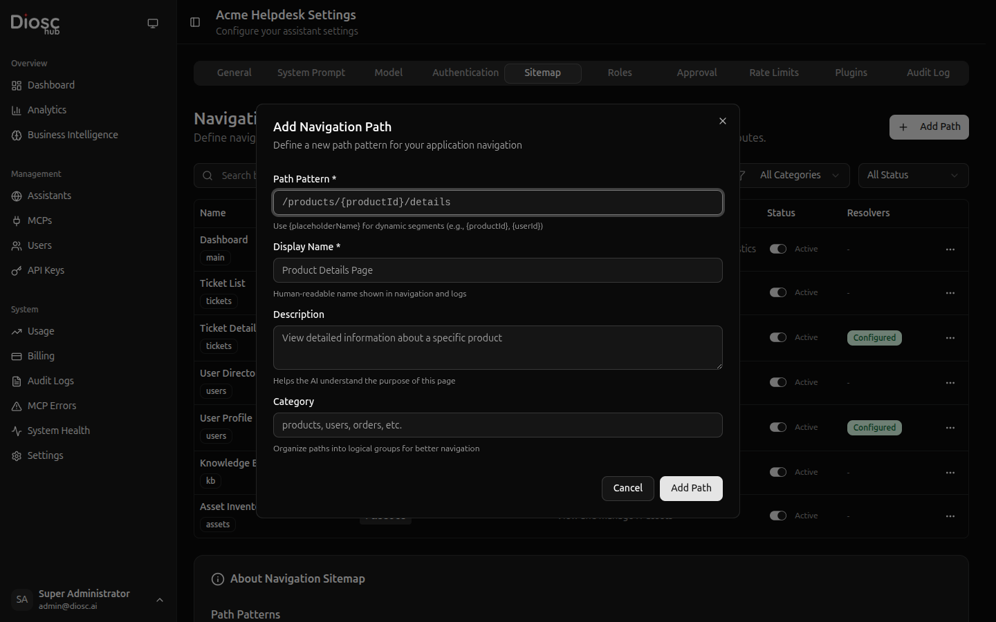 Create Sitemap Entry